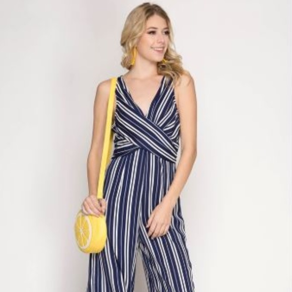 Pants - SAlE!!! SLEEVELESS STRIPED JUMPSUIT